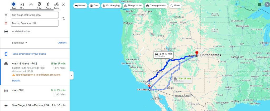 San Diego to Denver Drive