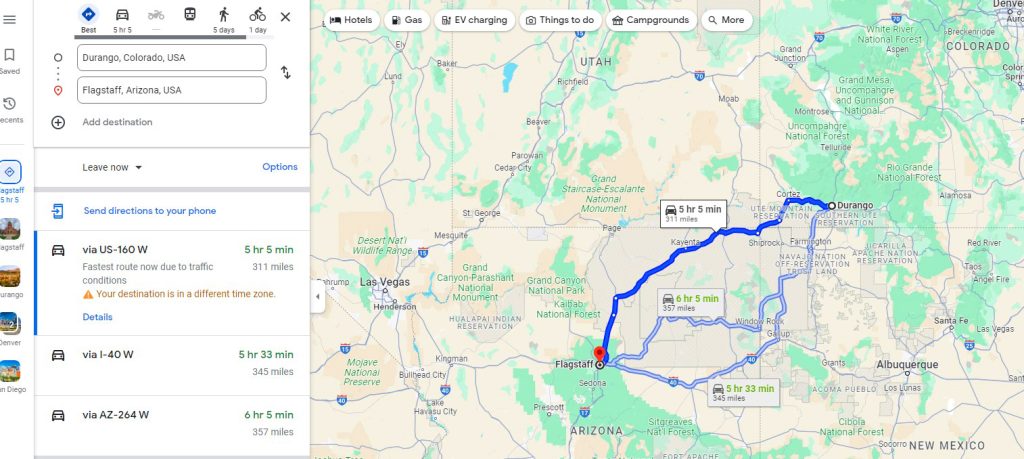 Durango to Flagstaff