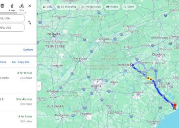 distance from greenville to charleston sc