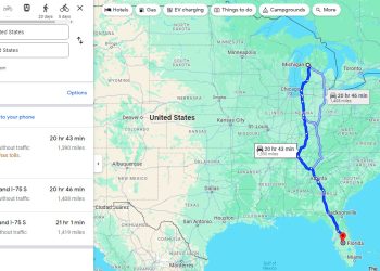 scenic route from michigan to florida